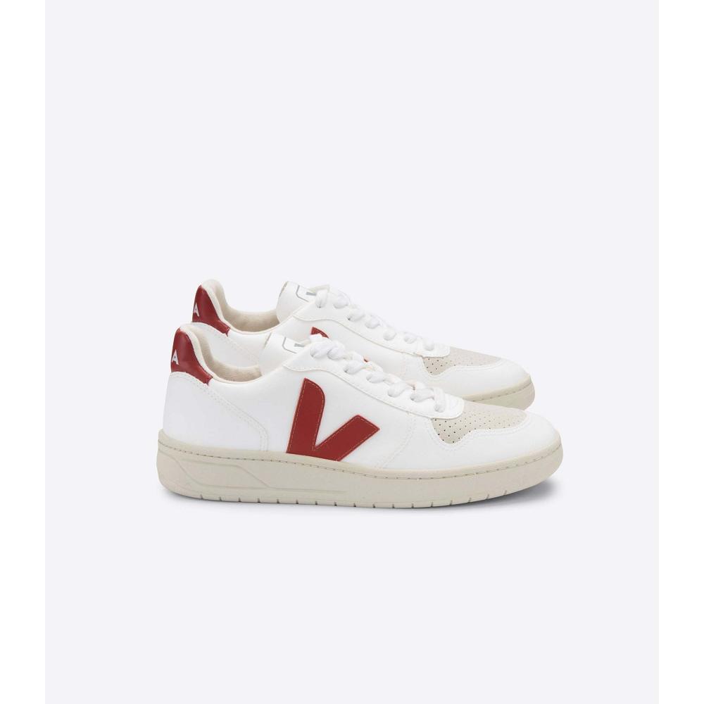 Veja V-10 CWL Men\'s Sneakers White/Red | CA 323WNB